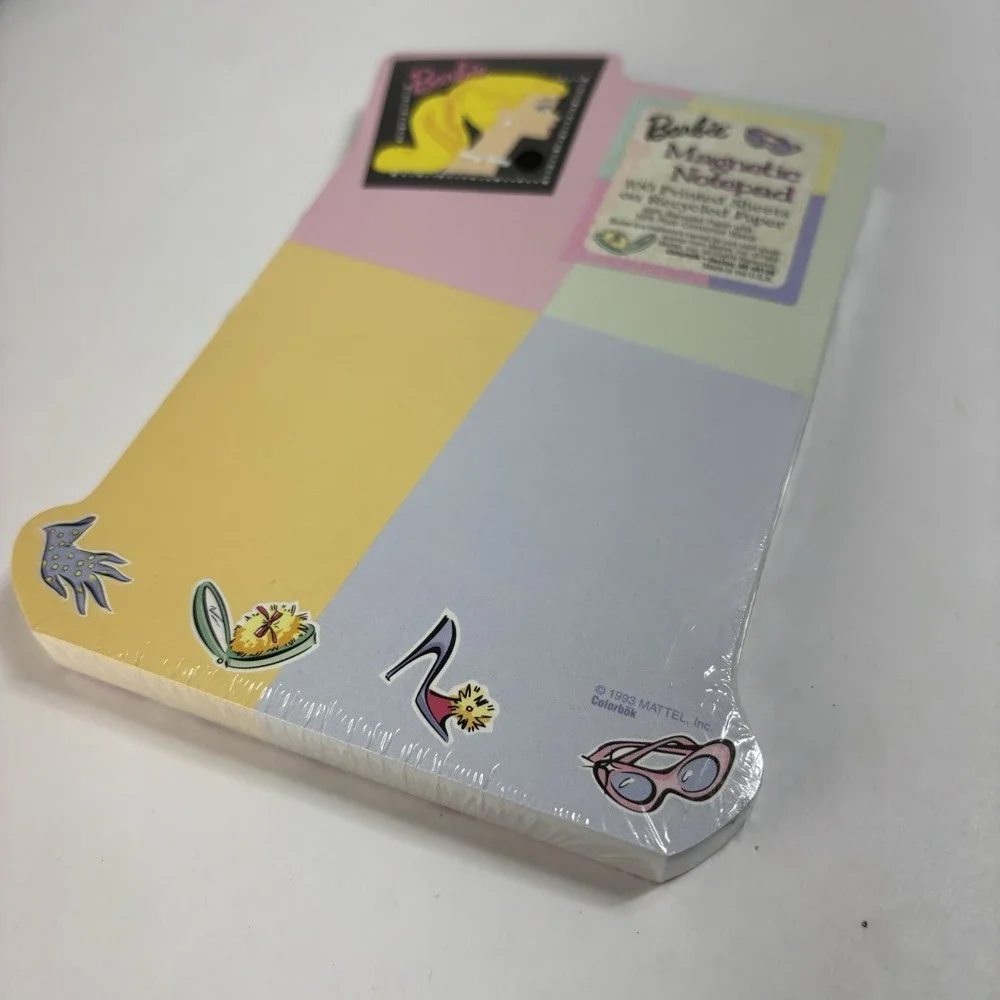 Vintage 1993 Barbie Magnetic Notepad Matell NEW 100 Pages